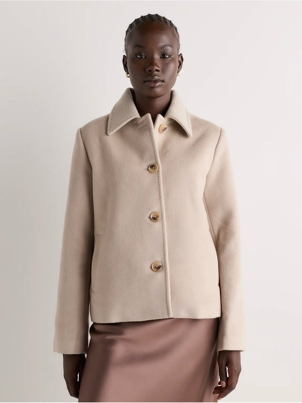 NWT Quince Wool Cashmere Short Coat, Small